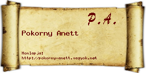 Pokorny Anett névjegykártya